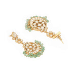 Nuyug 22K Gold Plated Regal Green Kundan Chandbali Earrings | Grocsy