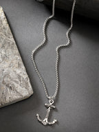 NVR Men's Silver-Plated Stainless Steel Pendant with Chain | Grocsy