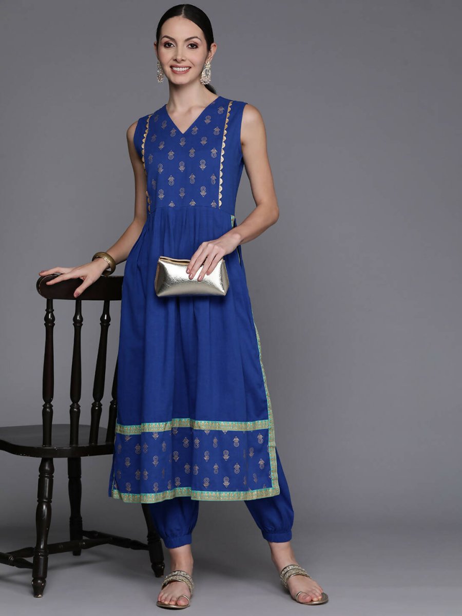 Ahalyaa Women's Traditional wear Kurta Set - Indigo blue | Grocsy