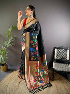 Joban Fashion Red Motifs Paithani Sarees | Grocsy