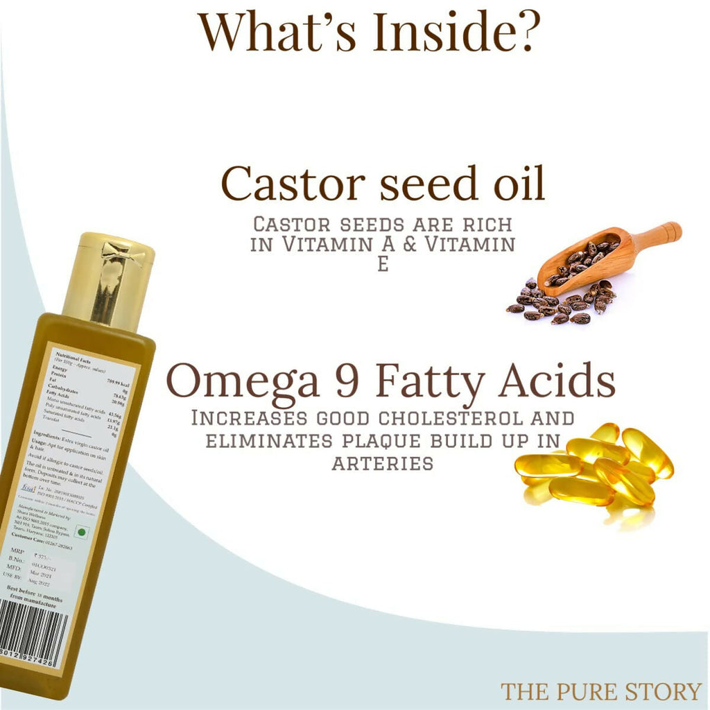The Pure Story Natural Cold Pressed Castor Hair Oil | Grocsy