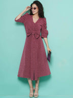 Women Republic Pink Dress with Attached Bow | Grocsy