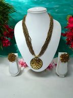 Inhanns All-Day Statement Beaded Necklace Set - Gold | Grocsy