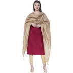 A R Silk Women's Embroidery With Gold Print Silk Golden Dupattas and Chunnis | Grocsy