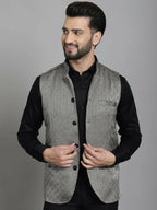 Even Apparels Nehru Jacket With Welt Pockets - Grey | Grocsy