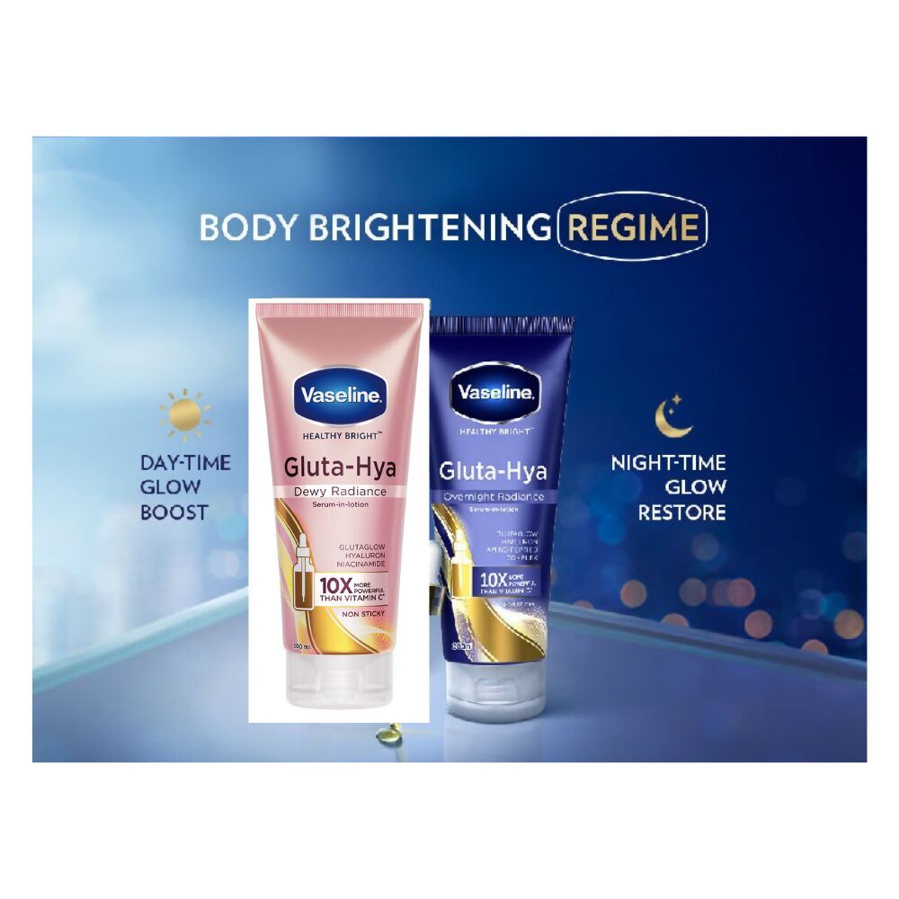 Vaseline Gluta-Hya Dewy Radiance & Overnight Radiance Serum-In-Lotion Combo | Grocsy