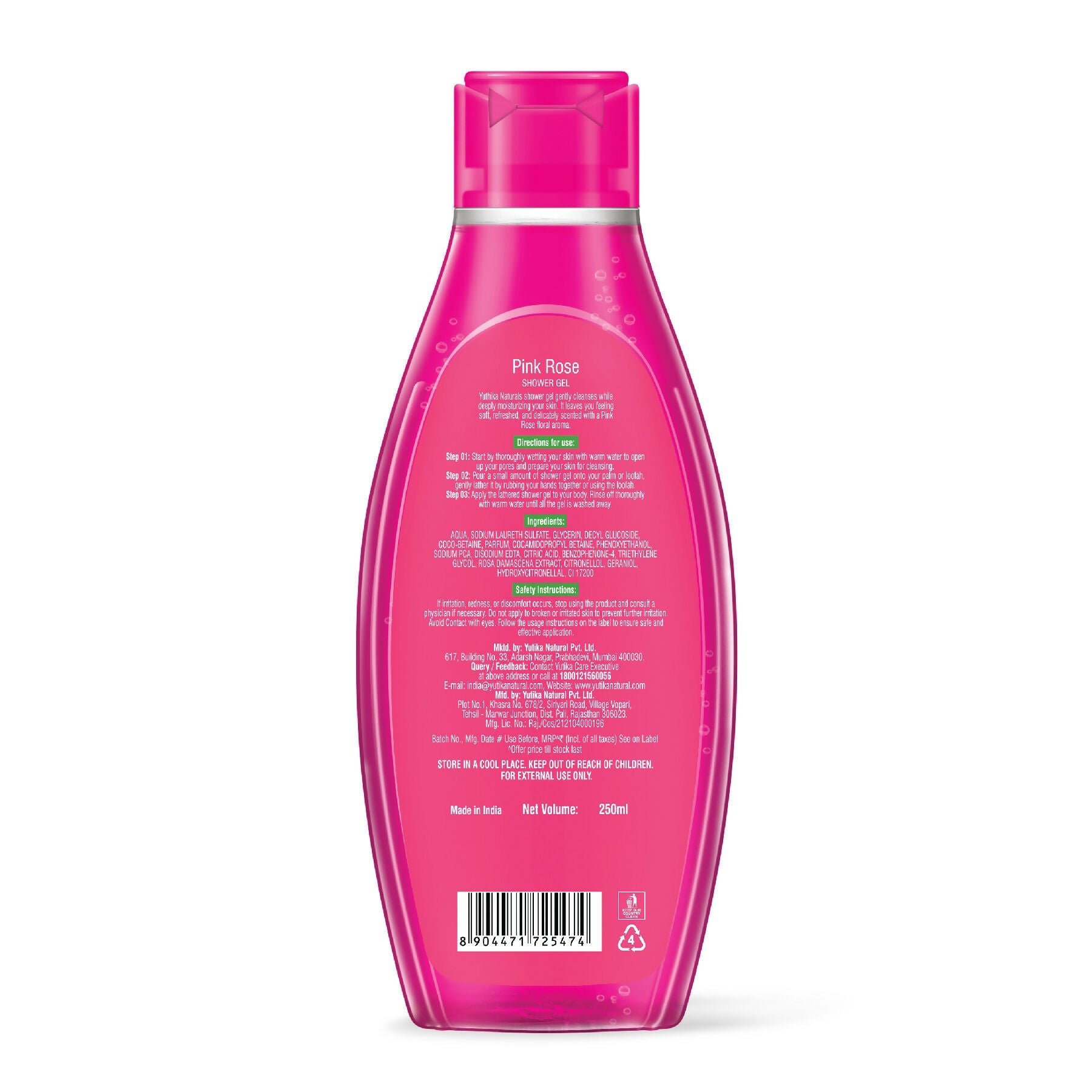 Yuthika Pink Rose Body Wash Shower Gel | Grocsy