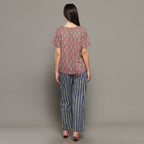 Breathables Women Cotton Printed Loungewear Kurta And Pants Co-Ord Set Pink & Navy I Nightwear | Grocsy