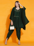 Women Republic Green Kaftan With Hand Embellishment And Dhoti Salwaar | Grocsy