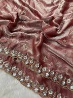 Joban Fashion Maroon Fandy Satin Silk Party Wear Sarees | Grocsy