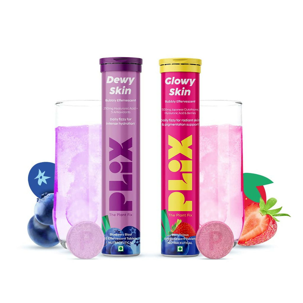 PLIX The Plant Fix Skin Hydration Combo - Hyaluronic Acid And Skin Glow Glutathione | Grocsy