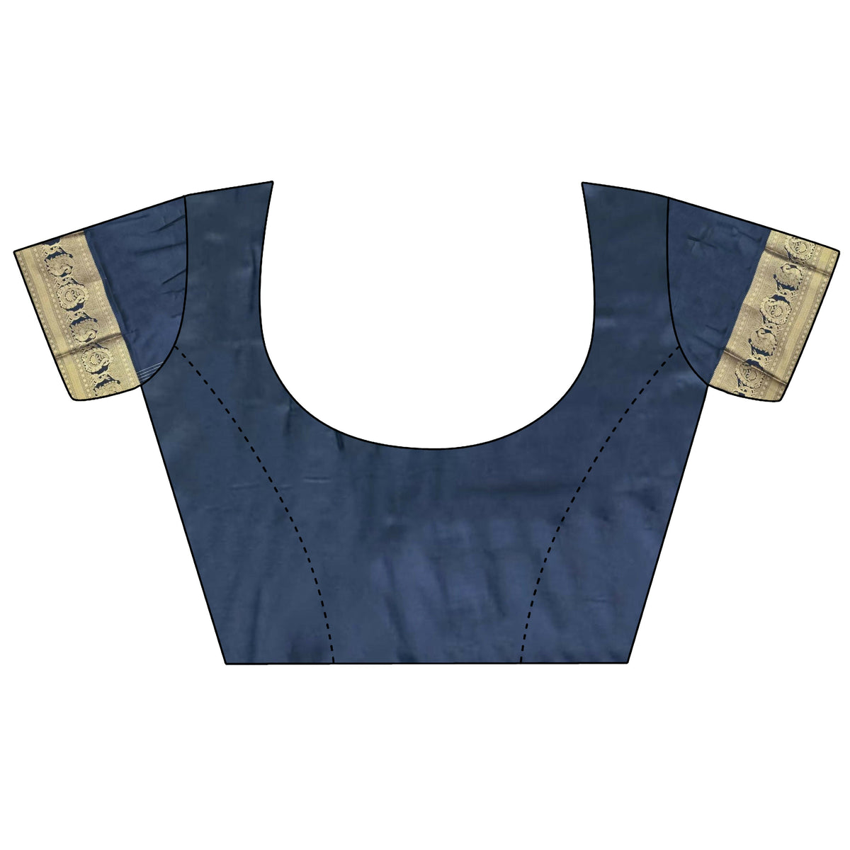 Joban Fashion Navy Blue Striped With Floral Motifs Soft Silk Leheriya Saree | Grocsy