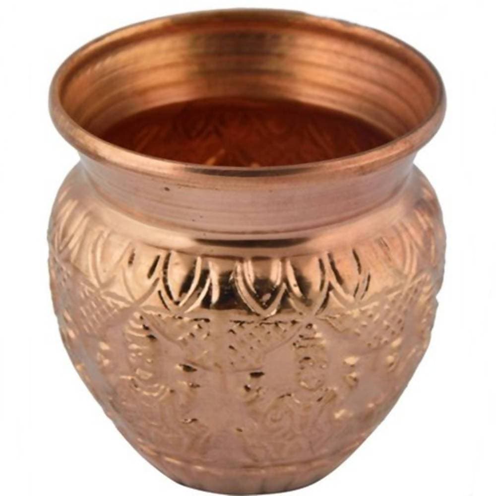 Puja N Pujari Copper Ashtalakshmi Chombu Or Kalash | Grocsy