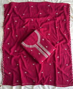 KC Bollywood Style Dark Pink Georgette Suit For Women | Grocsy
