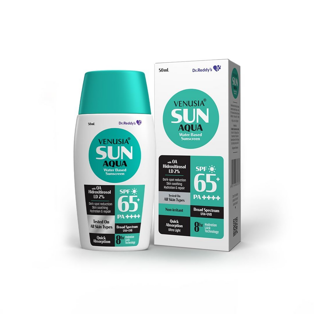Dr. Reddy's Venusia Sun Aqua Water Based Sunscreen SPF 65 For Oily & Acne Skin | Grocsy