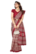 Vamika maroon Printed Art Silk Saree | Grocsy