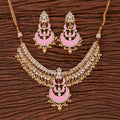 Joban Fashion Women Golden White Pink Necklace Set | Grocsy