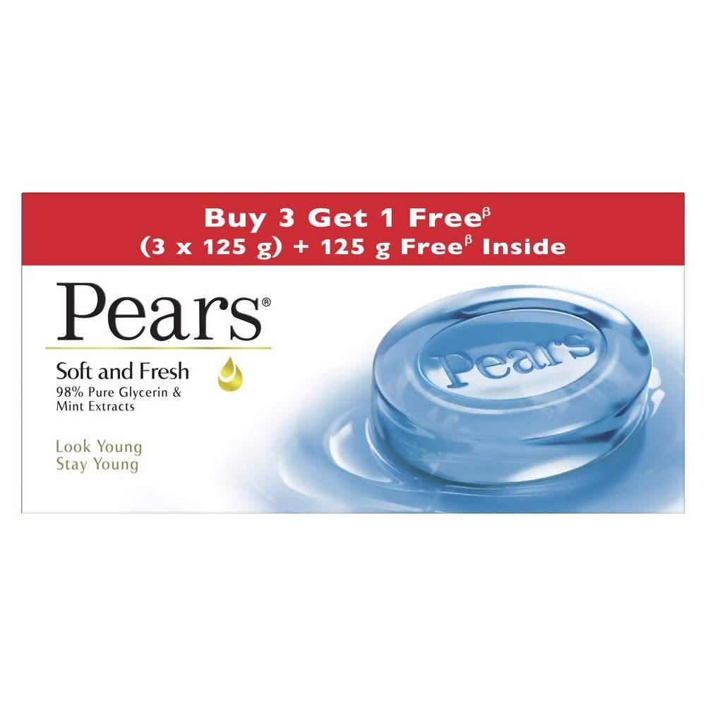 Pears Soft & Fresh Bathing Soap - Glycerin & Mint | Grocsy