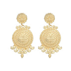 Joban Fashion Women Matte Gold Brass Earrings | Grocsy