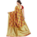 Vamika Banarasi Jaquard Mustard Weaving Saree (Banarasi 22) | Grocsy