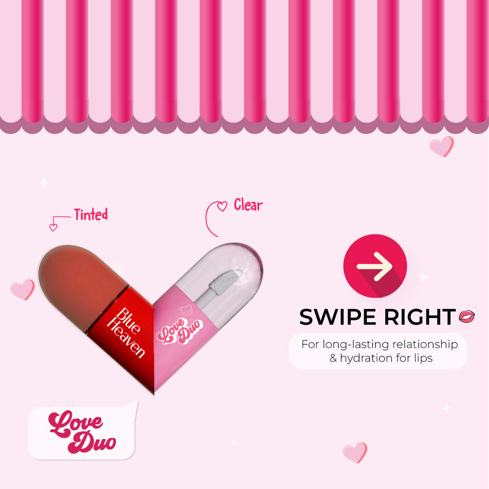 Blue Heaven Love Duo 2-In- 1 Clear & Tinted Lip Gloss - Boo (Clear + Brown) | Grocsy