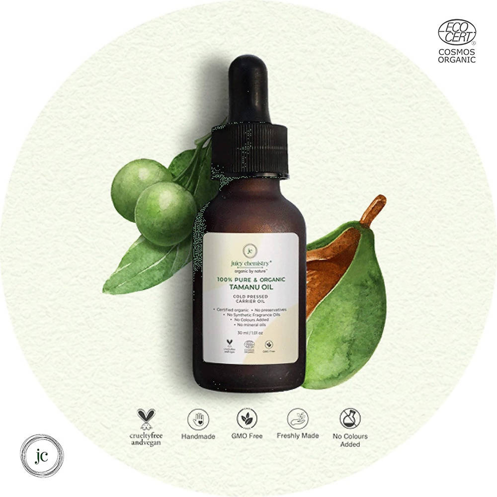 Juicy Chemistry Pure & Organic Tamanu Seed Oil For Cold Pressed Carrier Oil | Grocsy