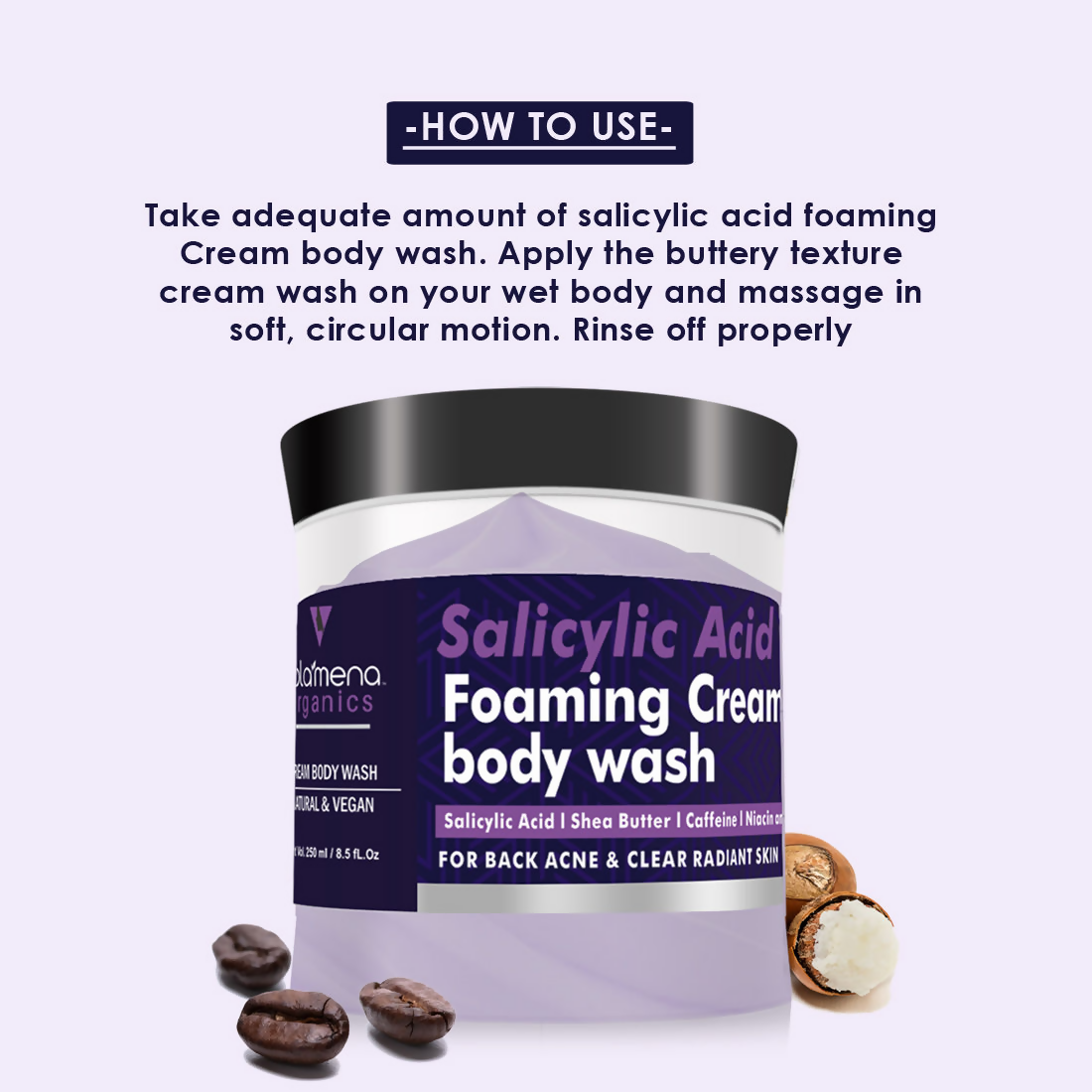 Volamena Organics Salicylic Acid Foaming Cream Body Wash | Grocsy