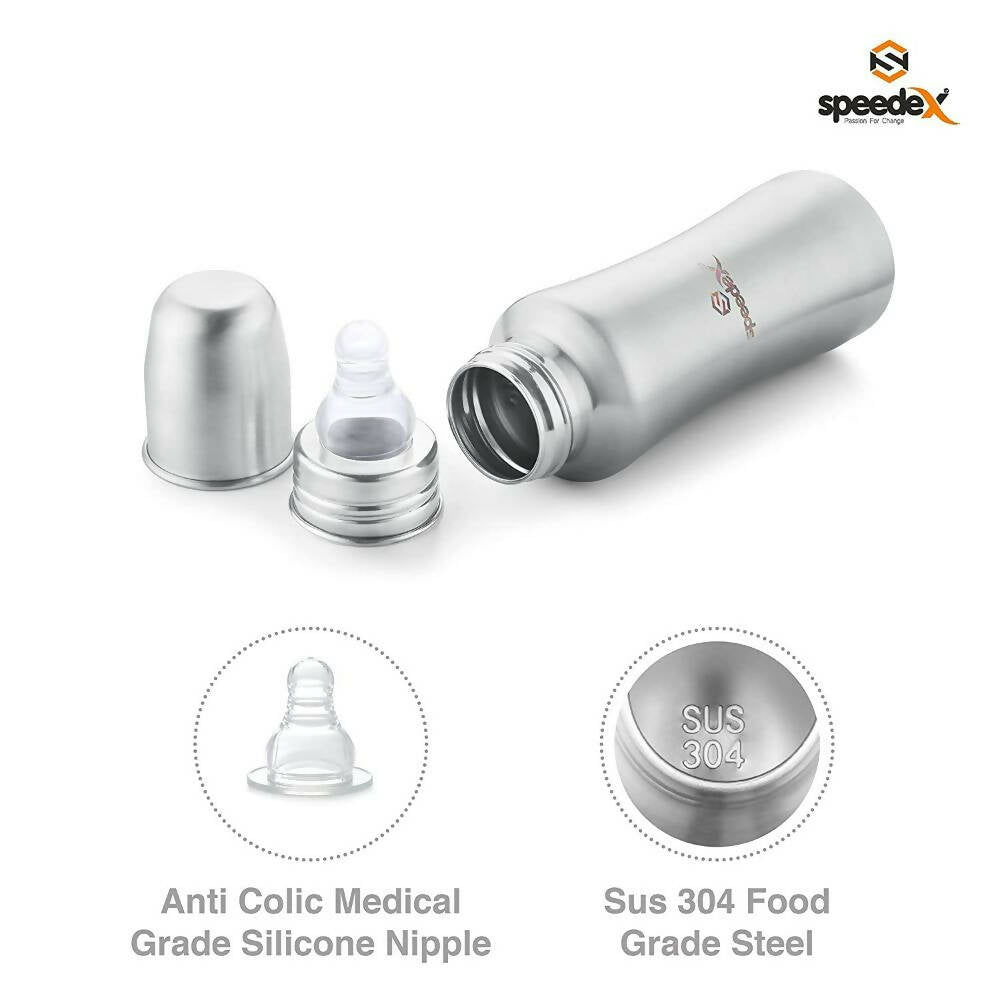 Speedex Stainless Steel Infant Baby Feeding Bottle | Grocsy