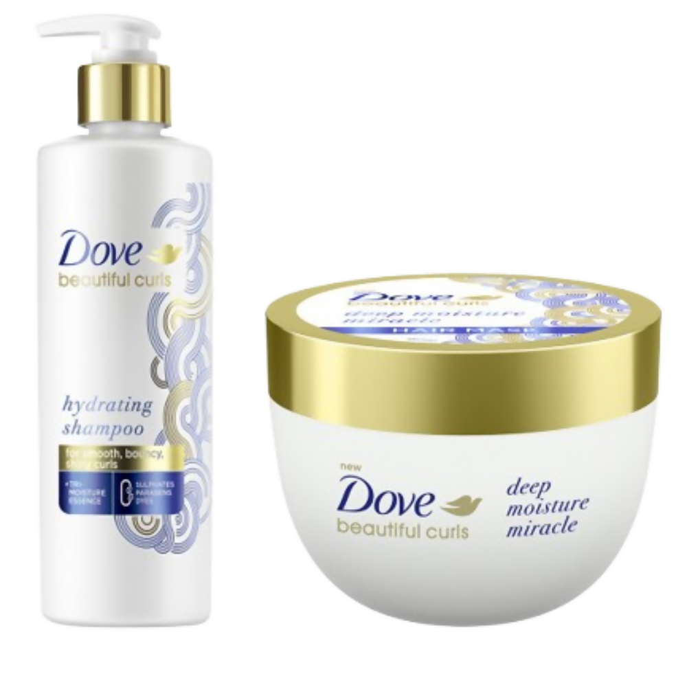 Dove Beautiful Curls Shampoo & Hair Mask Combo | Grocsy