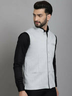 Even Apparels Nehru Jacket With Welt Pockets - Grey | Grocsy
