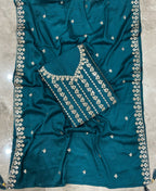 KC Latest Cocktail Wear Aqua Blue Chinon Sharara Suit For Women | Grocsy