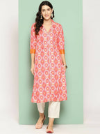 Ahalyaa Women's Traditional wear Kurta - Orange | Grocsy