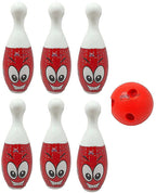 Kipa Proudly Made in India Big Size Plastic Bowling Set 6 pins 2 Balls Large Bowling Toy for Kids Multi Color with Smart Chain Carry Case | Grocsy