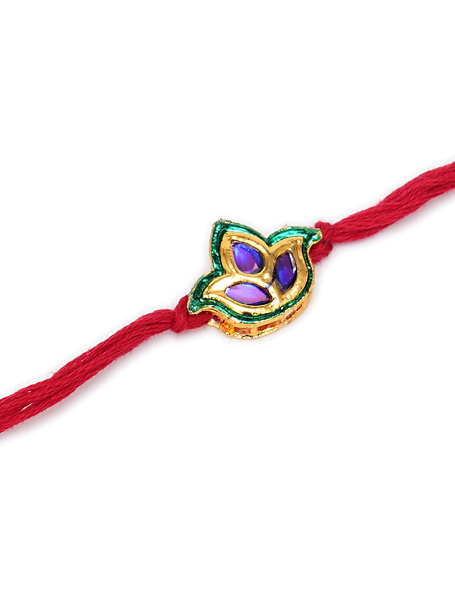 Designer kundan Rakhi - Ruby Raang | Grocsy