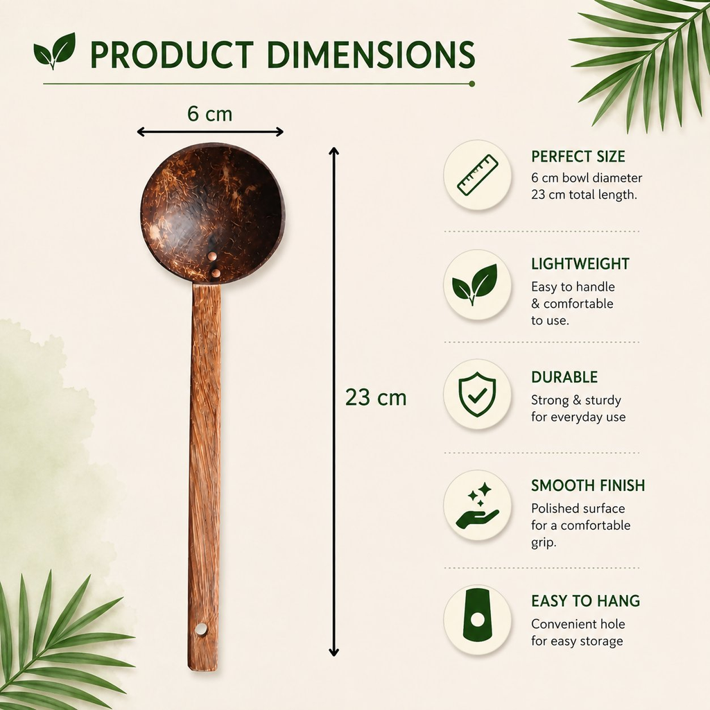 Thenga Coconut Shell Ladles/Spoon Set | Grocsy
