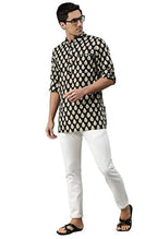 Janasya Men's Black Cotton Kurta | Grocsy