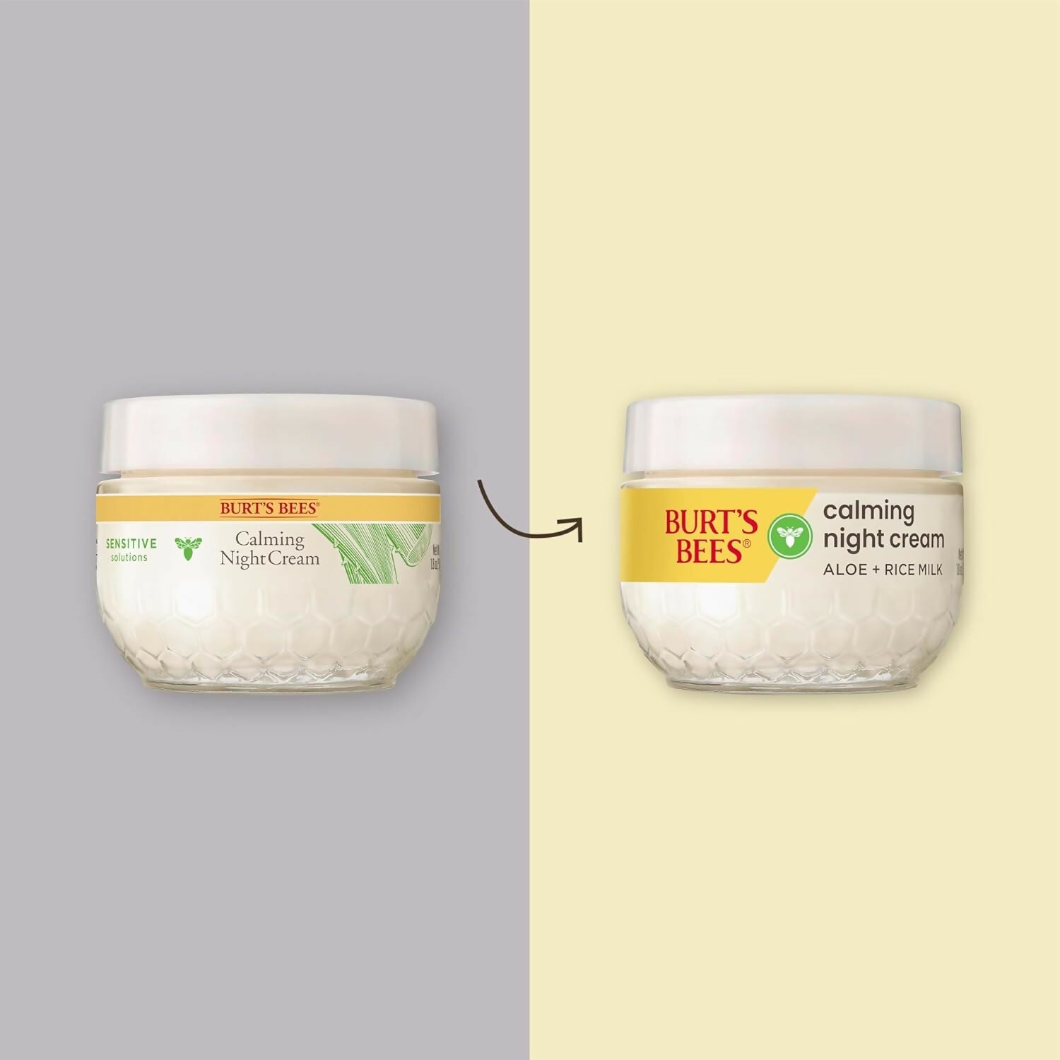 Burt's Bees Calming Night Cream with Aloe + Rice Milk for Sensitive Skin | Grocsy