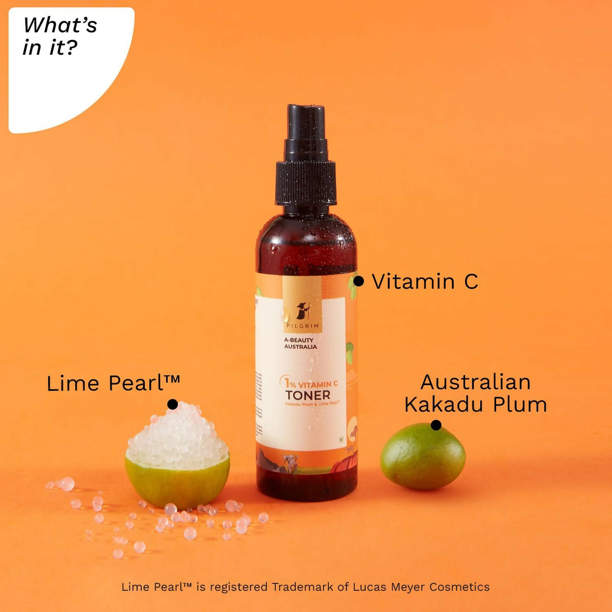 Pilgrim Australian 1% Vitamin C Toner with Kakadu Plum & Lime Pearl For Glowing Skin, Open Pores Tightening & Refining | Grocsy