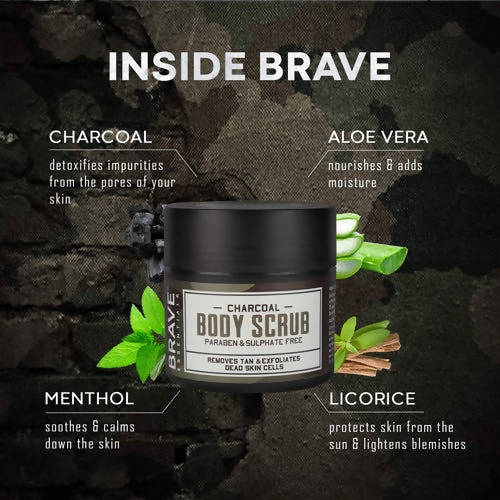 Brave Essentials Charcoal Body Scrub | Grocsy