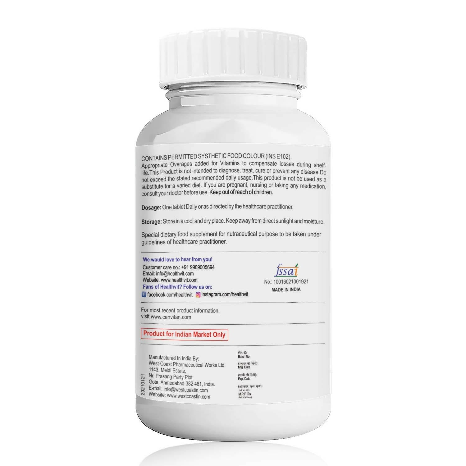 Healthvit Cenvitan Adults Multivitamin & Multimineral Tablets | Grocsy