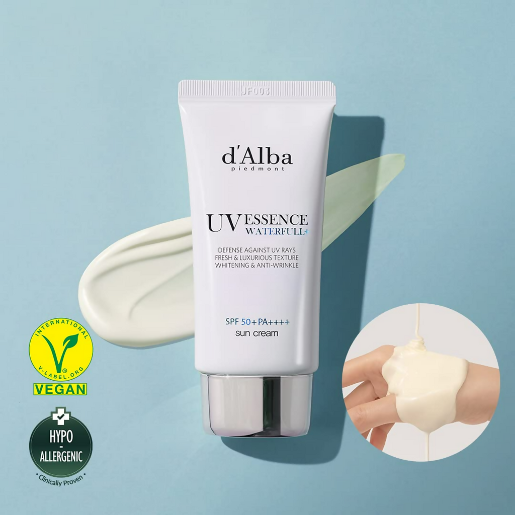 d'Alba Piedmont Italian White Truffle Waterfull Essence Sunscreen Vegan Skincare Lightweight Sunscreen With Spf 50+ Pa++++ | Grocsy