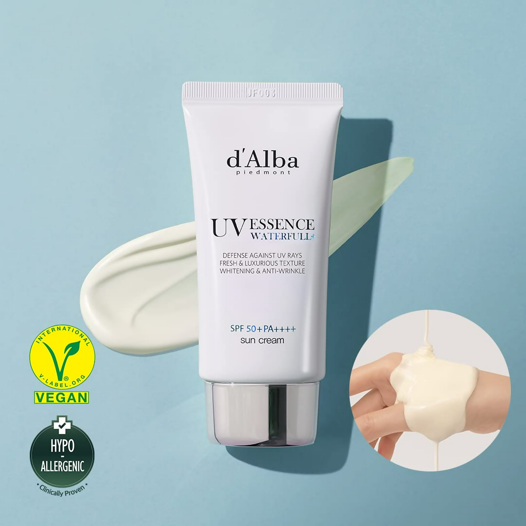 d'Alba Piedmont Italian White Truffle Waterfull Essence Sunscreen Vegan Skincare Lightweight Sunscreen With Spf 50+ Pa++++ | Grocsy