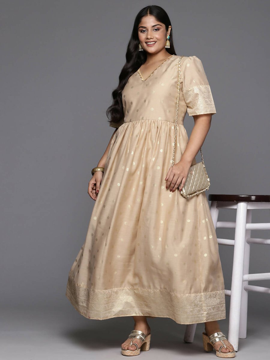 Ahalyaa Women's Traditional wear Ethnic Dress - Tan | Grocsy