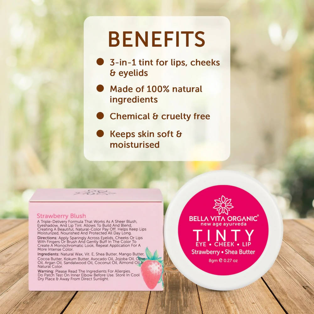 Bella Vita Organic Strawberry Tinty Blush 3 in 1 | Grocsy