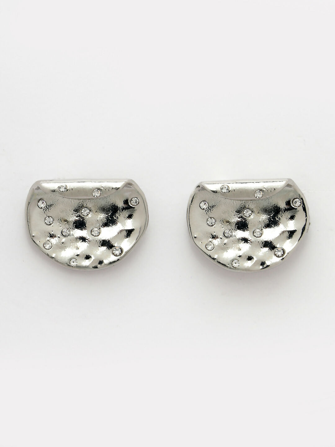 NVR Women's Set of 2 Gold & Silver Brass-Plated Artificial Stones Studded Studs Earring | Grocsy