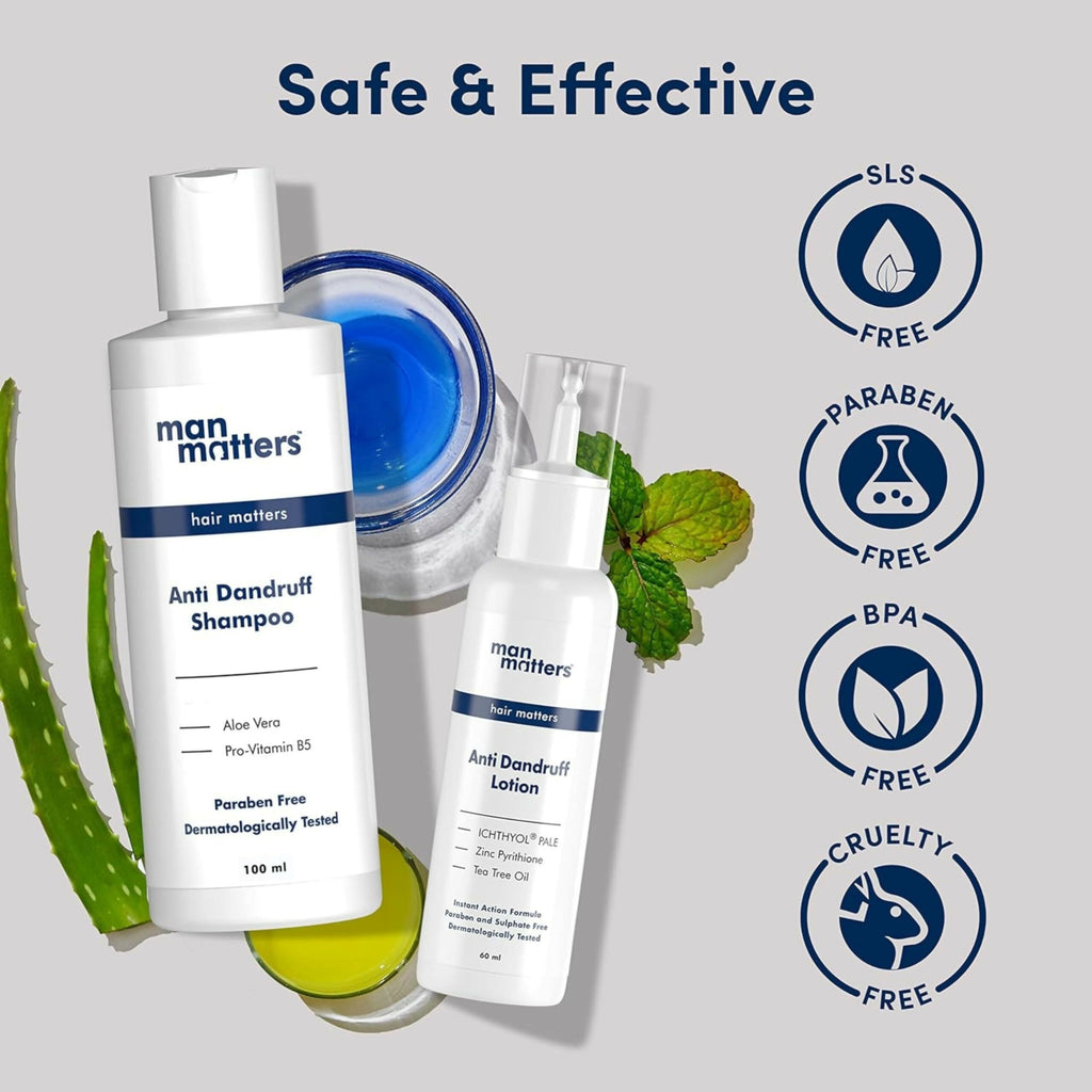 Man Matters Anti Dandruff Shampoo & Dandruff Removal Lotion Combo | Grocsy