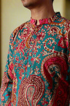 Souchii Men Pure Cotton Ethnic Motif Printed Straight Kurta | Grocsy
