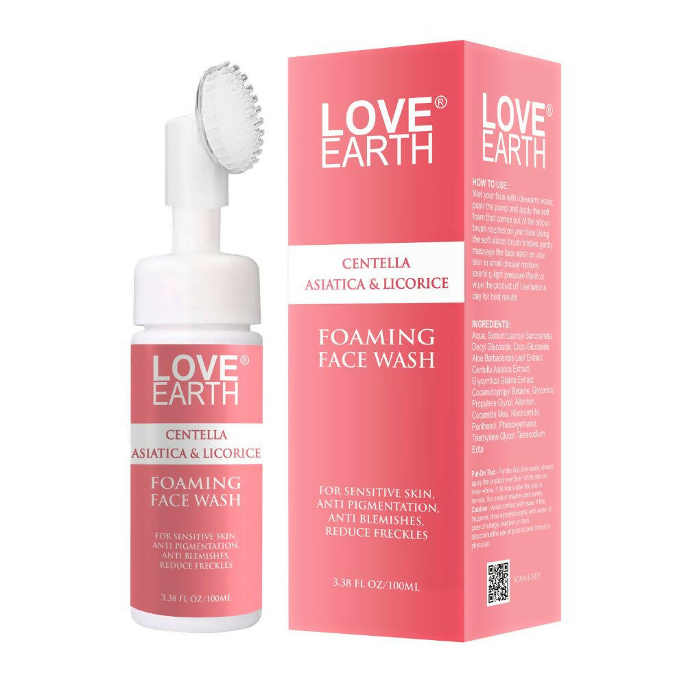 Love Earth Centella Asiatica & Licorice Foaming Face Wash | Grocsy