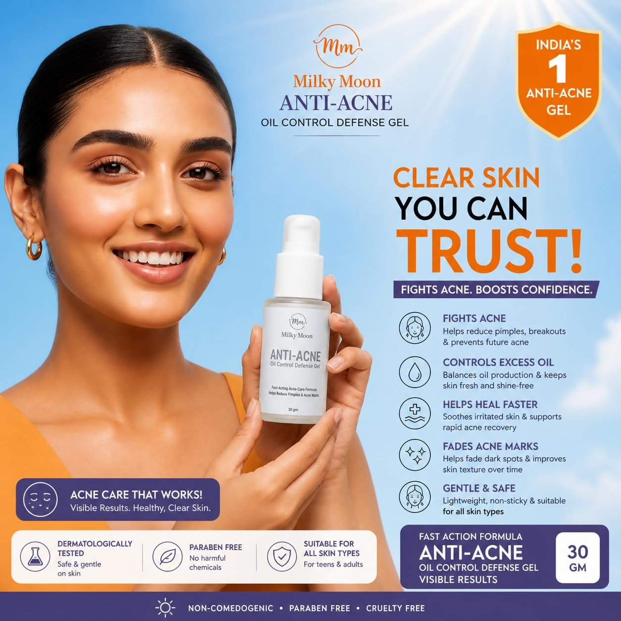 Milky Moon Rapid Relief Anti-Acne Gel | Grocsy