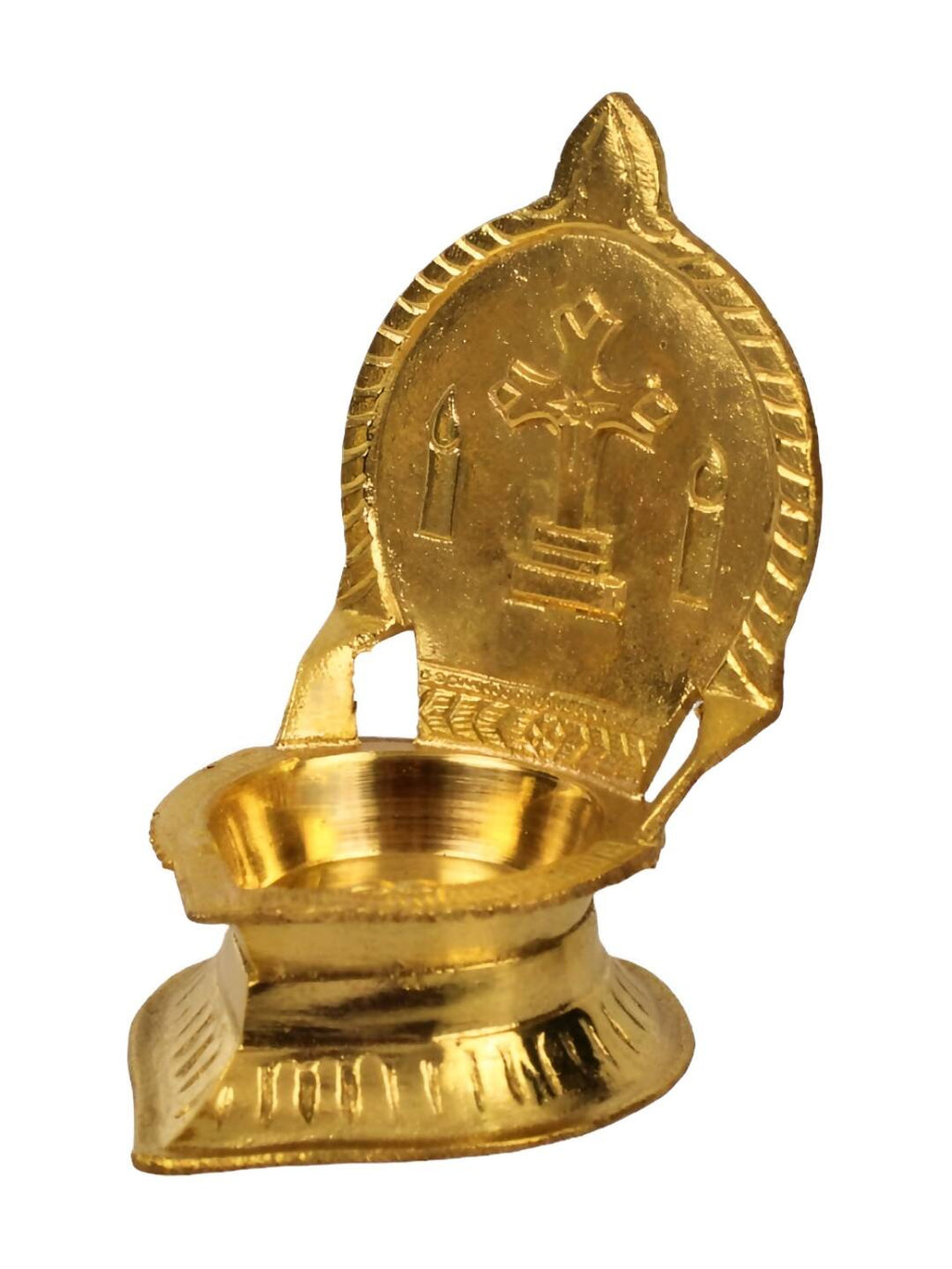 Spillbox Gold-Toned Brass Cross Diya Pooja Essential | Grocsy